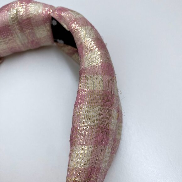 NWOT Lele Sadoughi x LoveShackFancy Plumberry (Pink Gingham) Headband main image 8